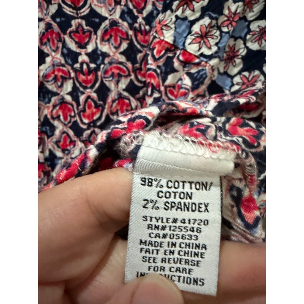 Habitat Medium Boho Indie Lagenlook Preppy Medallion Floral Button Down Shirt - Picture 5 of 5